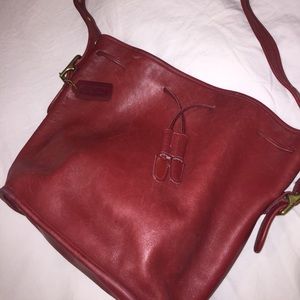 Red Leather Coach Bag- Vintage